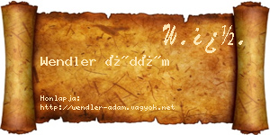Wendler Ádám névjegykártya